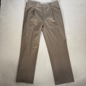 Murano Mens Dress Pants 36x30 Tan Brown Pleated Front Straight Leg Trousers